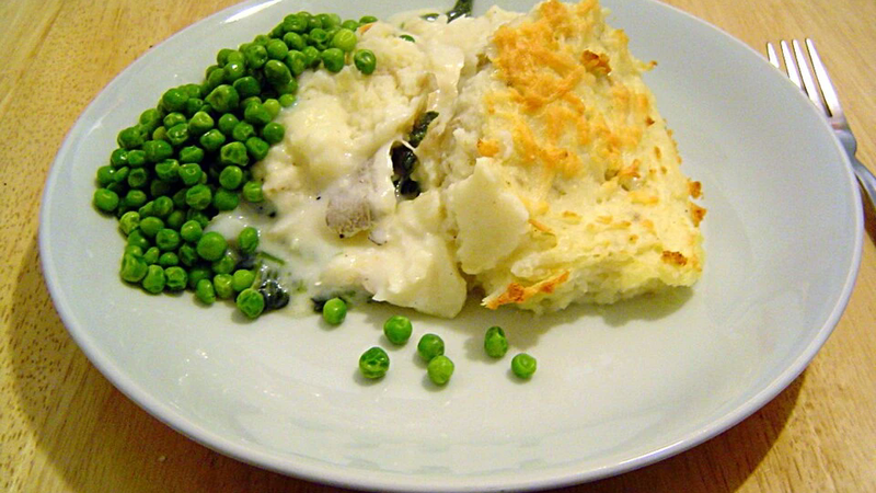 A baked savory fish cake.