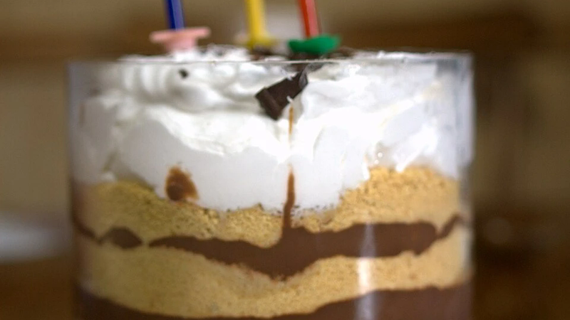 A pudding of biscuits and ice cream.