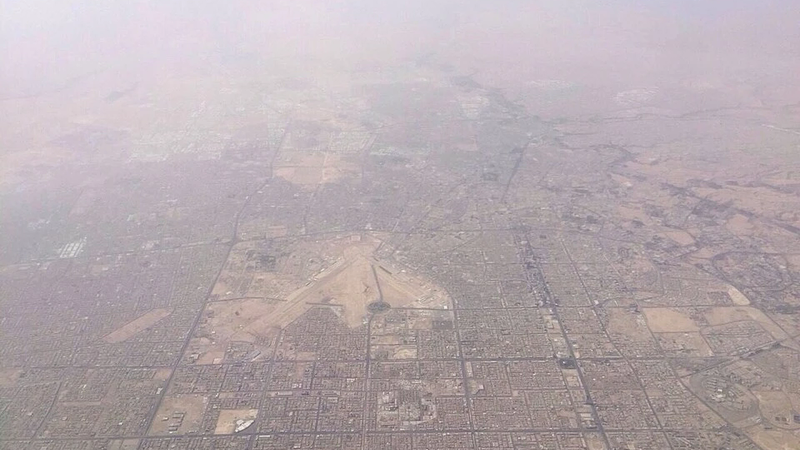 An aerial view of King Khalid International Airport in Riyadh.