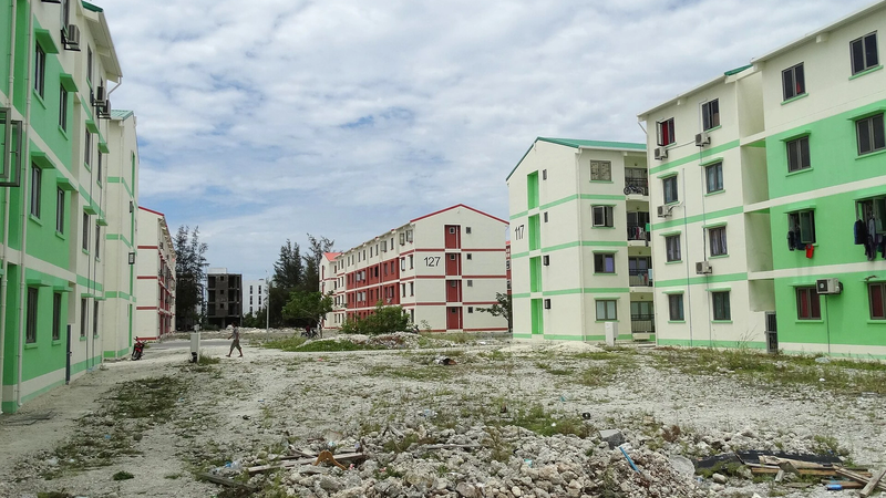 Apartment blocks in Hulhumalé, Maldives